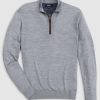 Men johnnie-O Quarter-Zips | Big & Tall Baron Wool Blend 1/4 Zip Pullover Sweater Light Gray