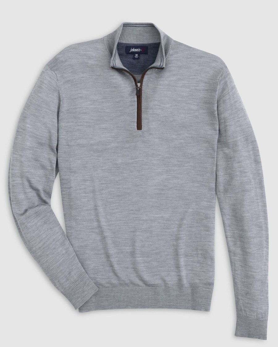 Men johnnie-O Quarter-Zips | Big & Tall Baron Wool Blend 1/4 Zip Pullover Sweater Light Gray