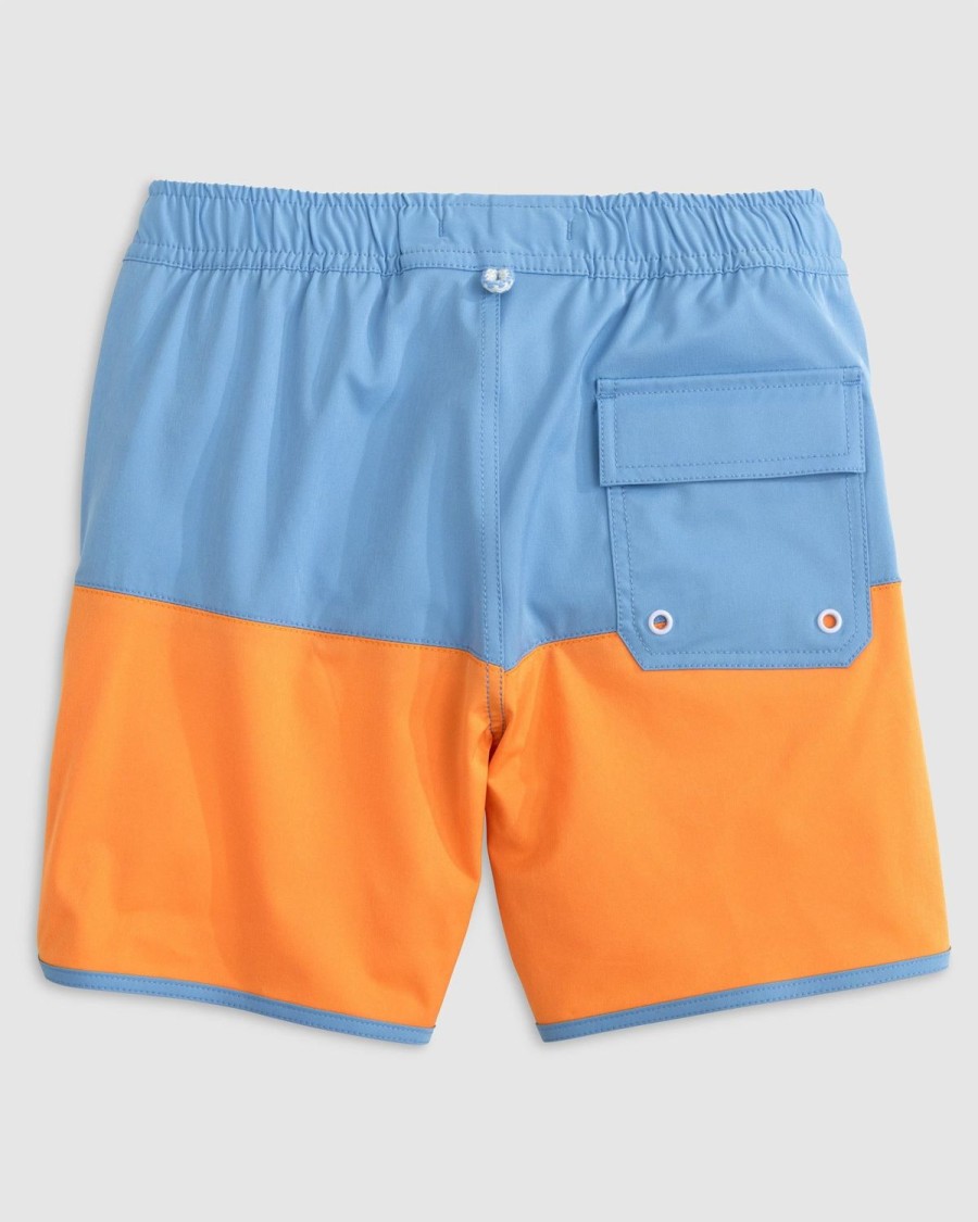 Kids johnnie-O Swim | Half Elastic Jr. Surf Shorts - Scalloped Hem Tully Maliblu