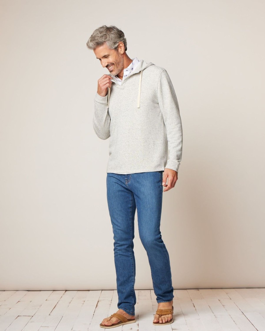 Men johnnie-O Sweatshirts & Hoodies | Kampton Henley Hoodie Pullover Light Gray