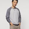 Men johnnie-O Sweatshirts & Hoodies | Dan Colorblock Crewneck Sweatshirt Light Gray