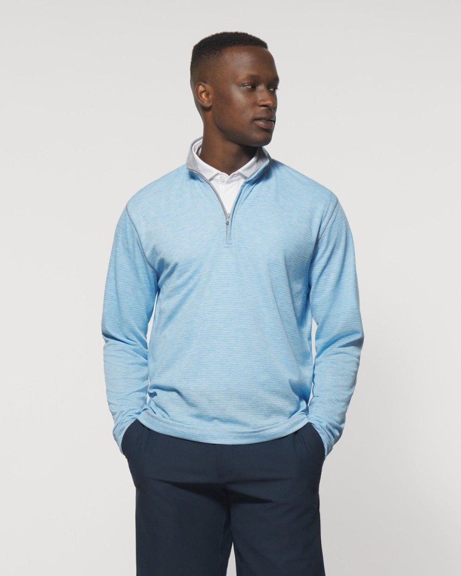 Men johnnie-O Quarter-Zips | Jameson Striped Performance 1/4 Zip Pullover Maliblu