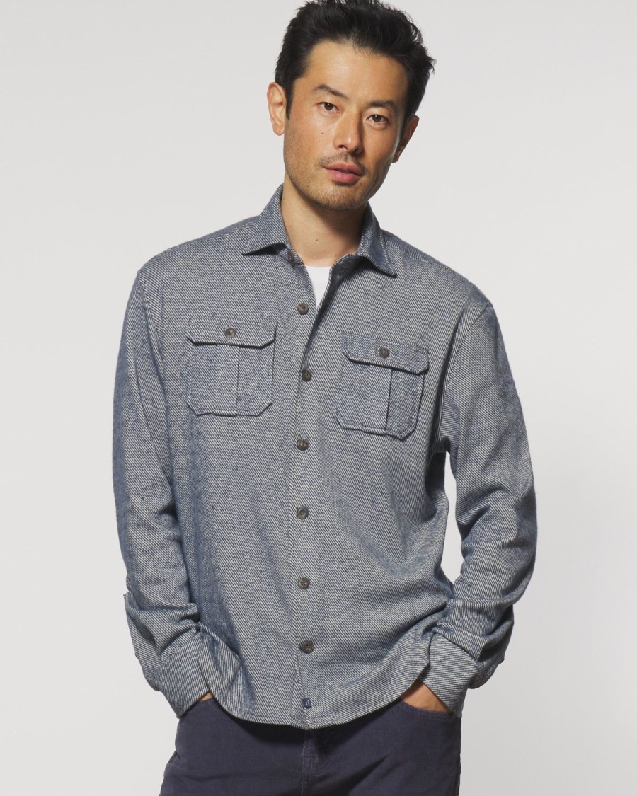 Men johnnie-O Button Up Shirts | Carl Stretch Flannel Lodge Shirt Twilight