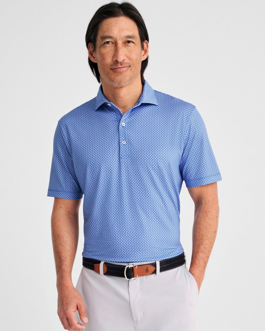 Men johnnie-O Polos | Wilfred Printed Jersey Performance Polo Pipeline