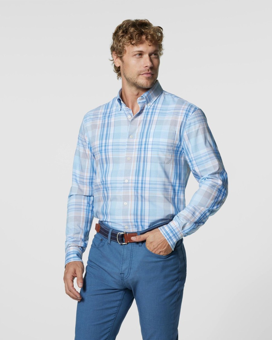 Men johnnie-O Button Up Shirts | Kiffin Performance Button Up Shirt Maliblu