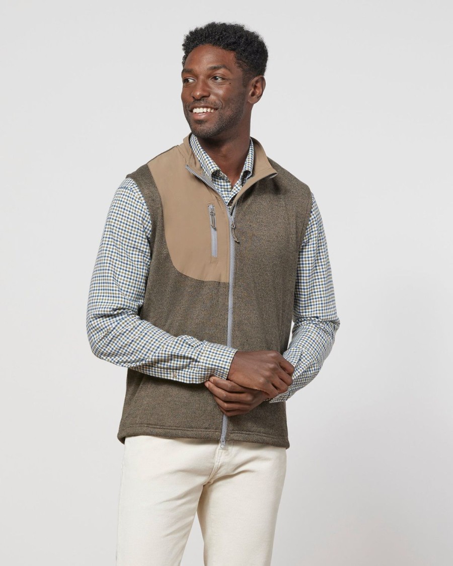 Men johnnie-O Vests | Glover Performance Fleece Vest Brown