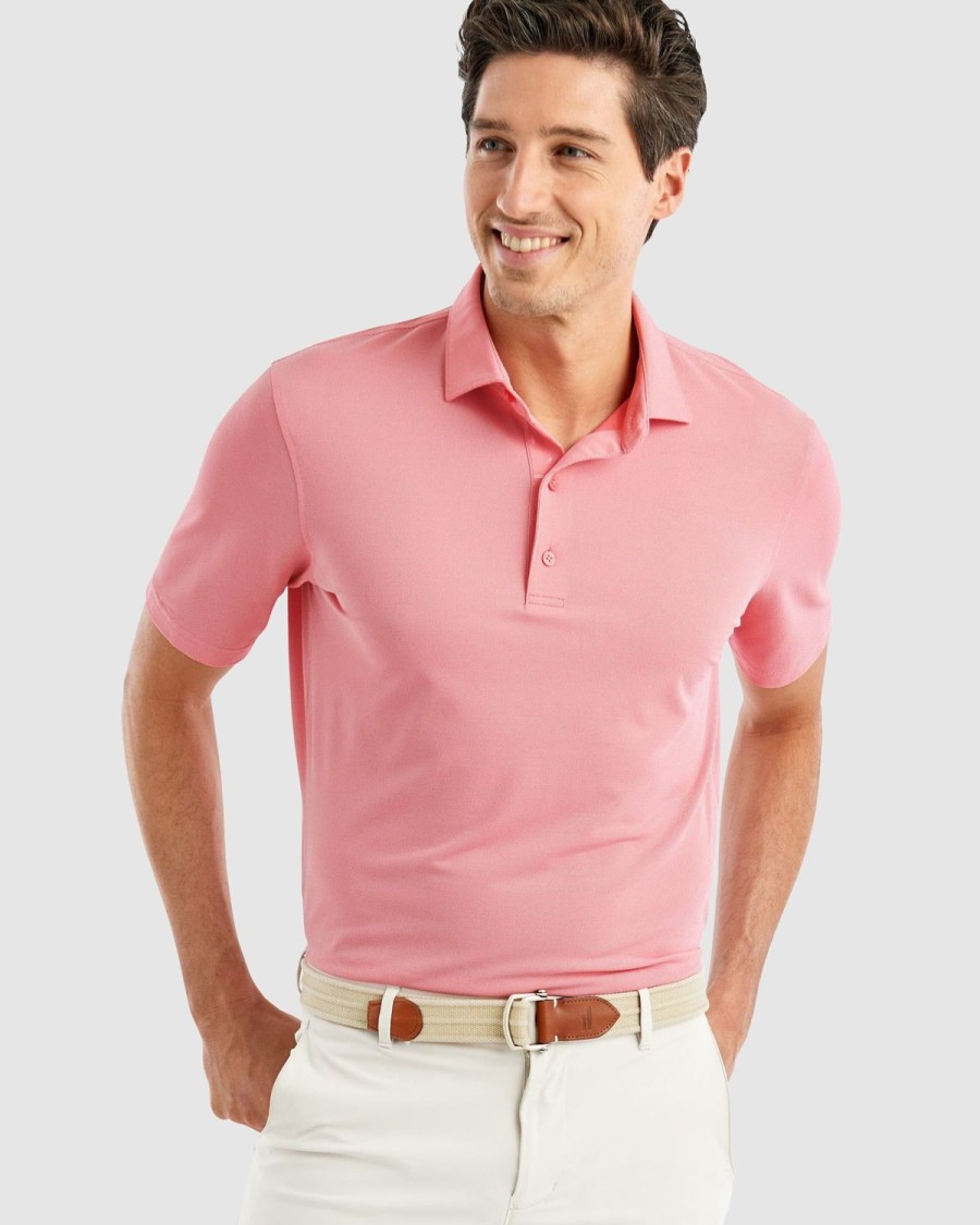 Men johnnie-O Polos | Streels Solid Mesh Performance Polo Candy