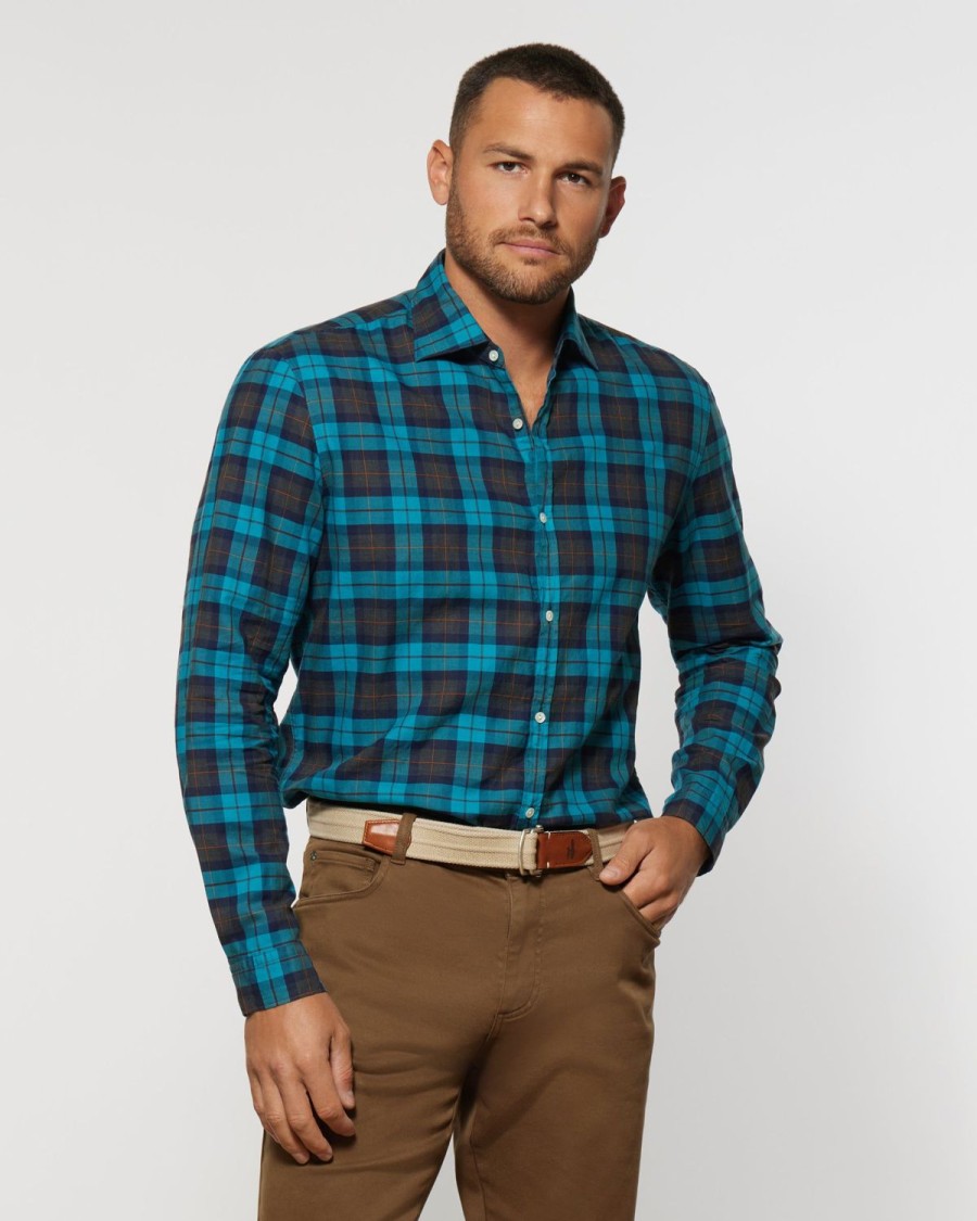 Men johnnie-O Button Up Shirts | Columbus Featherweight Button Up Shirt Amalfi