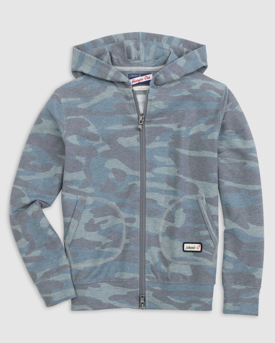 Kids johnnie-O Pullovers & Outerwear | Avry Jr. Full Zip Hoodie Camo