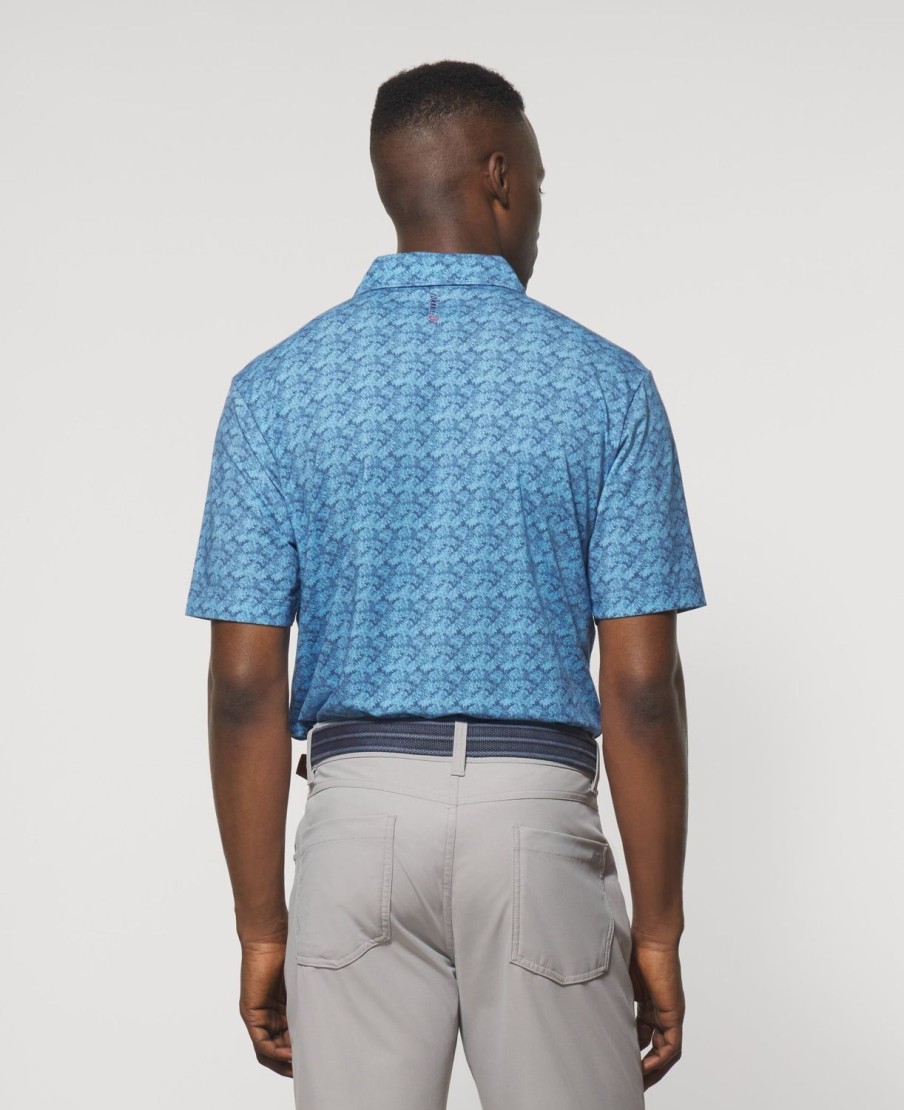 Men johnnie-O Polos | Sanford Printed Cotton Blend Performance Polo Maliblu