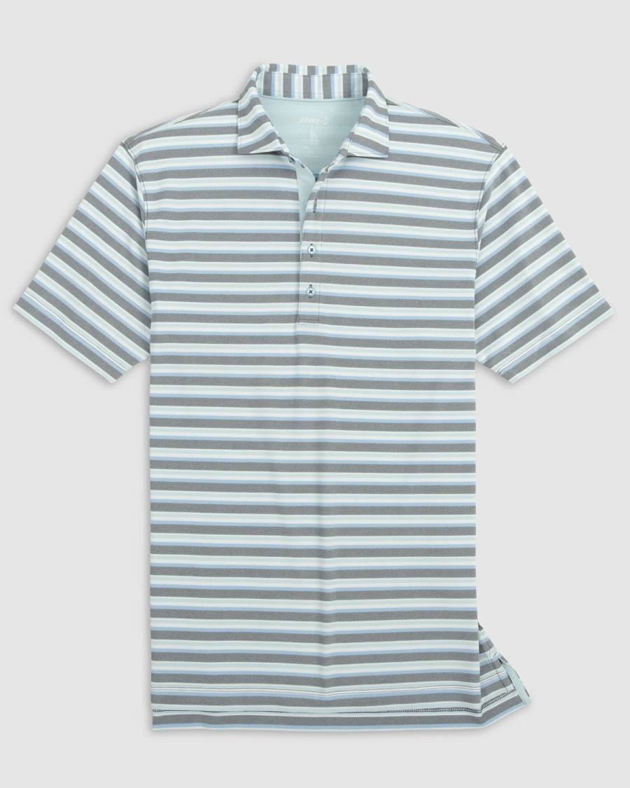 Men johnnie-O Polos | Fez Striped Mesh Performance Polo Navy