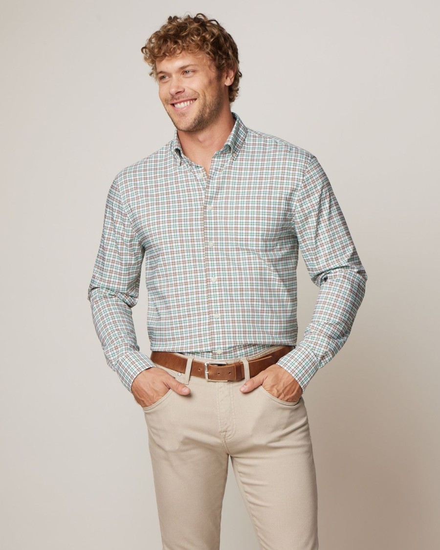 Men johnnie-O Button Up Shirts | Wallace Performance Button Up Shirt Haze