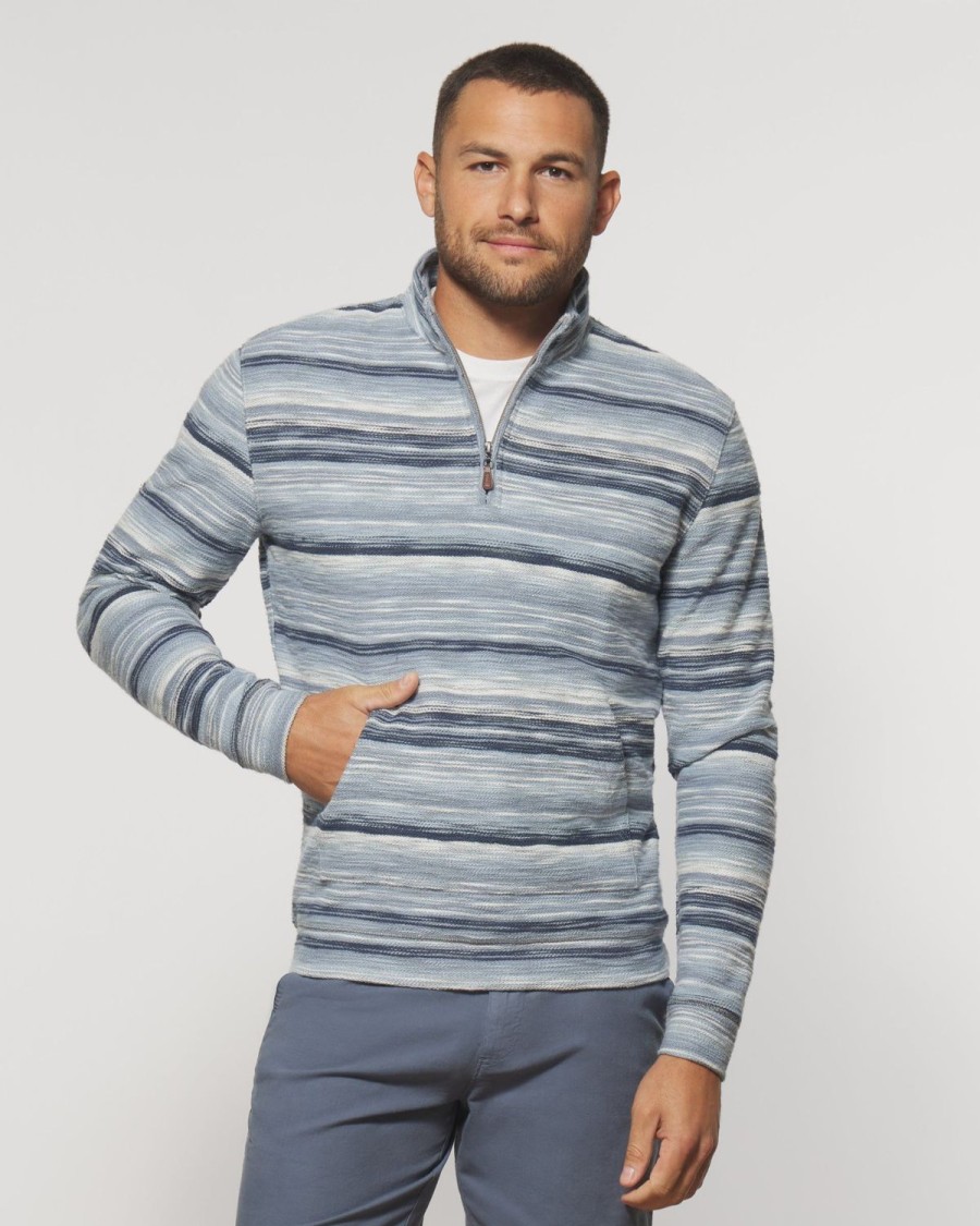 Men johnnie-O Quarter-Zips | Weavers Striped 1/4 Zip Pullover Twilight