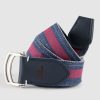 Men johnnie-O Belts | Washed Stripe Belt Navy