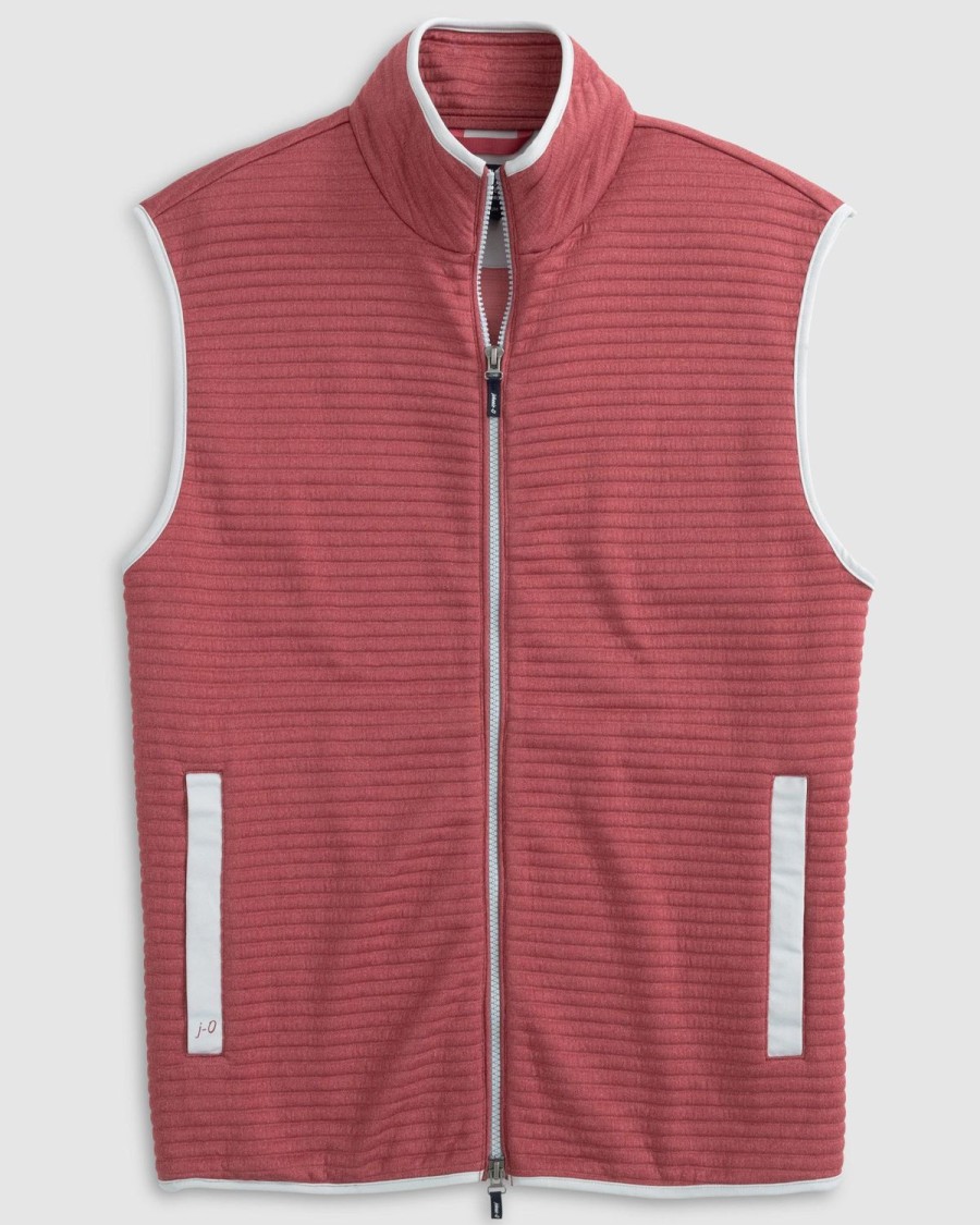 Men johnnie-O Vests | Notch Quilted Knit Vest Malibu Red