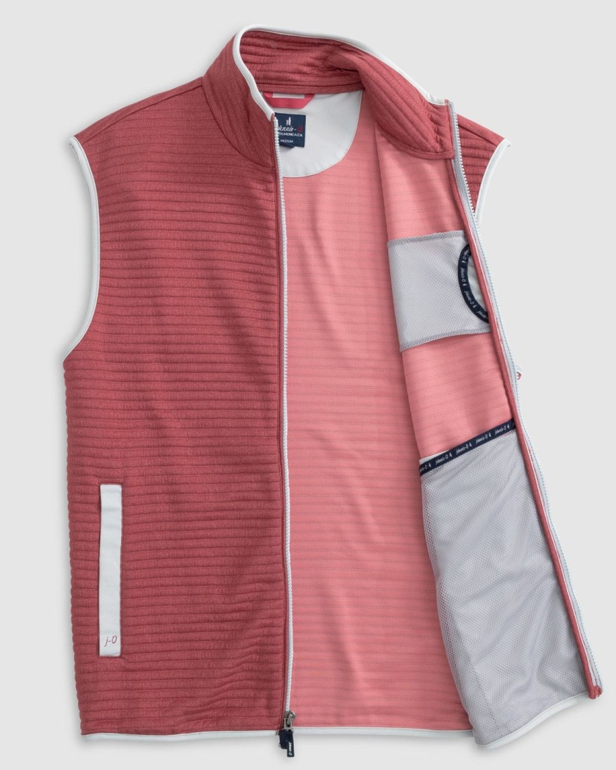 Men johnnie-O Vests | Notch Quilted Knit Vest Malibu Red