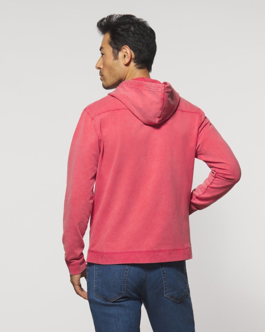 Men johnnie-O Sweatshirts & Hoodies | Sampson Full Zip Hoodie Malibu Red