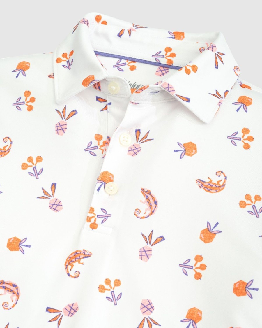 Kids johnnie-O Polos | Flynn Jr. Printed Jersey Performance Polo White