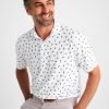 Men johnnie-O Polos | Exeter Printed Jersey Performance Polo White