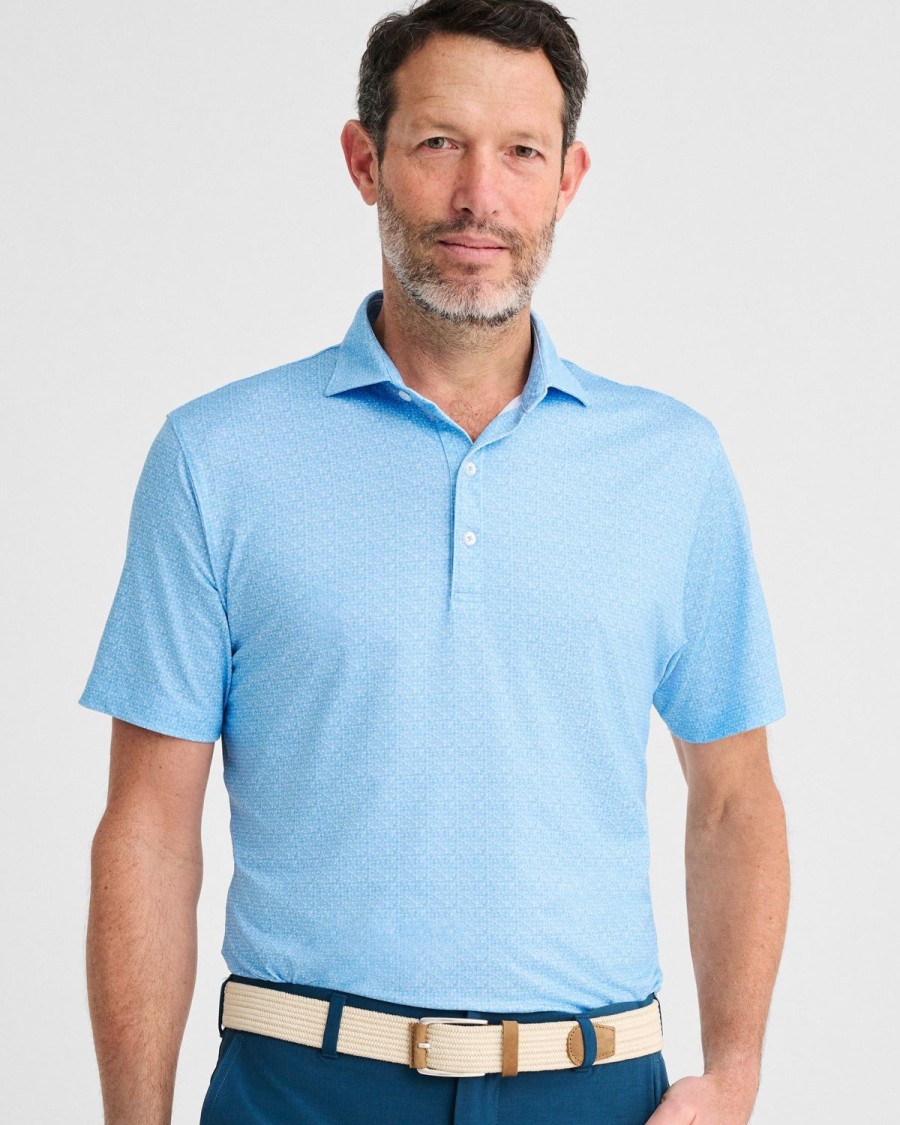 Men johnnie-O Polos | Pomelo Printed Jersey Performance Polo Maliblu