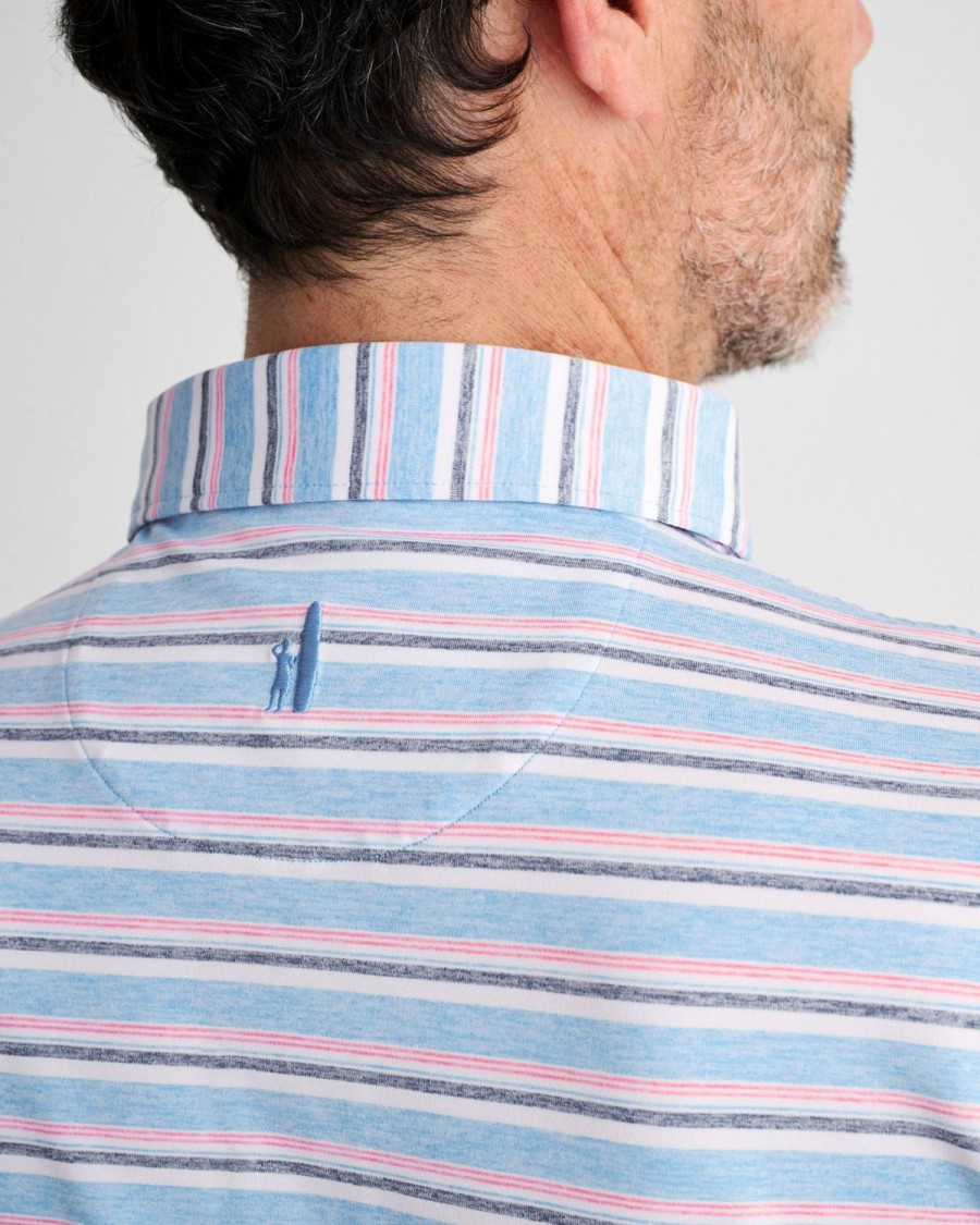 Men johnnie-O Polos | Crew Striped Jersey Performance Polo Maliblu