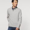 Men johnnie-O Sweatshirts & Hoodies | Brevard Cotton Henley Pullover Light Gray