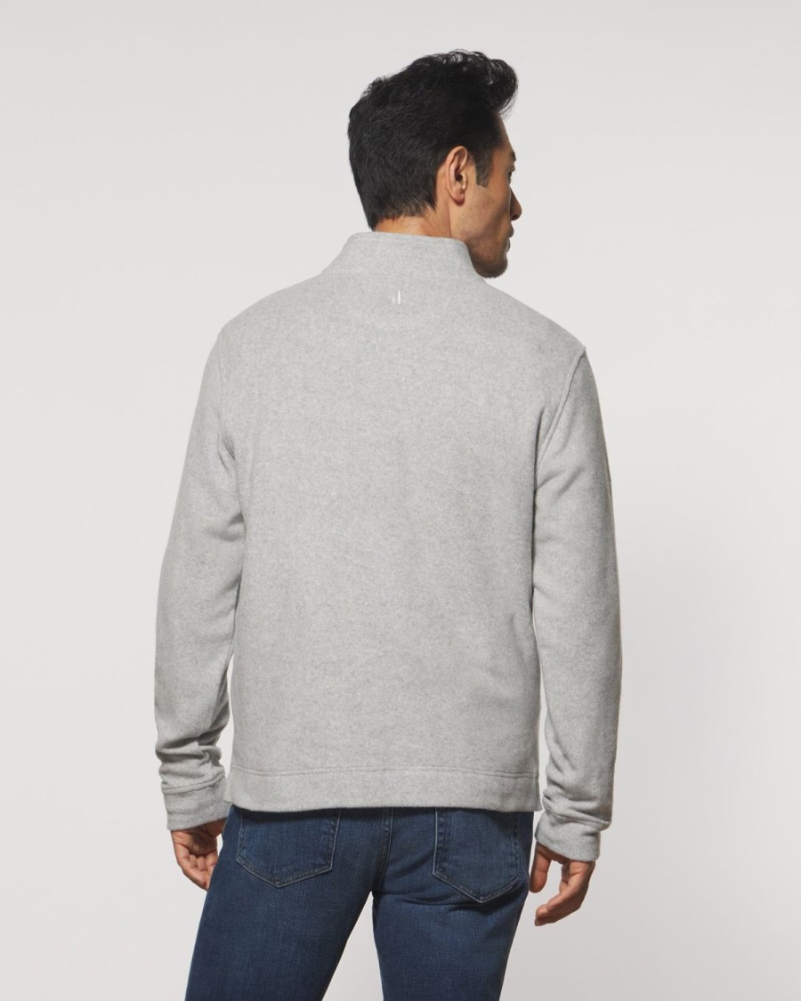 Men johnnie-O Sweatshirts & Hoodies | Brevard Cotton Henley Pullover Light Gray