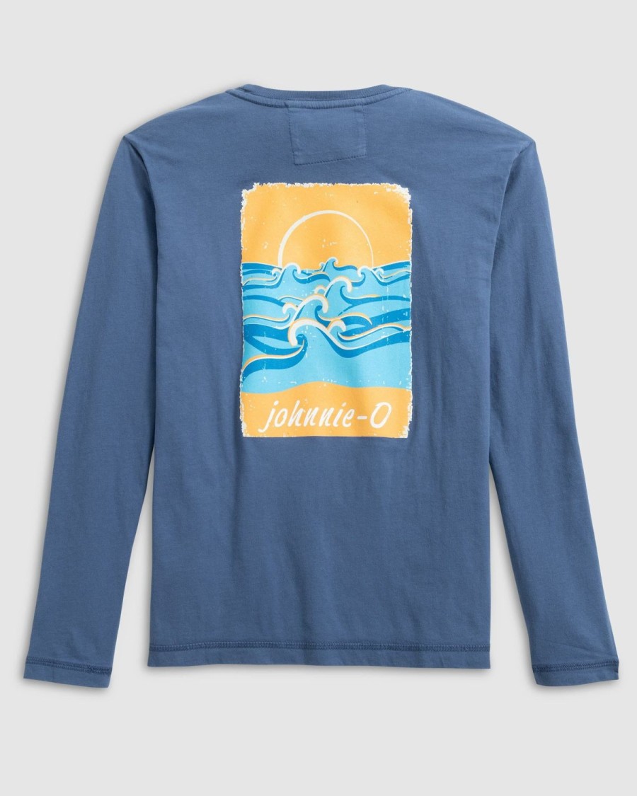 Kids johnnie-O T-Shirts | Vintage Wave Jr. Long Sleeve Graphic T-Shirt Wake