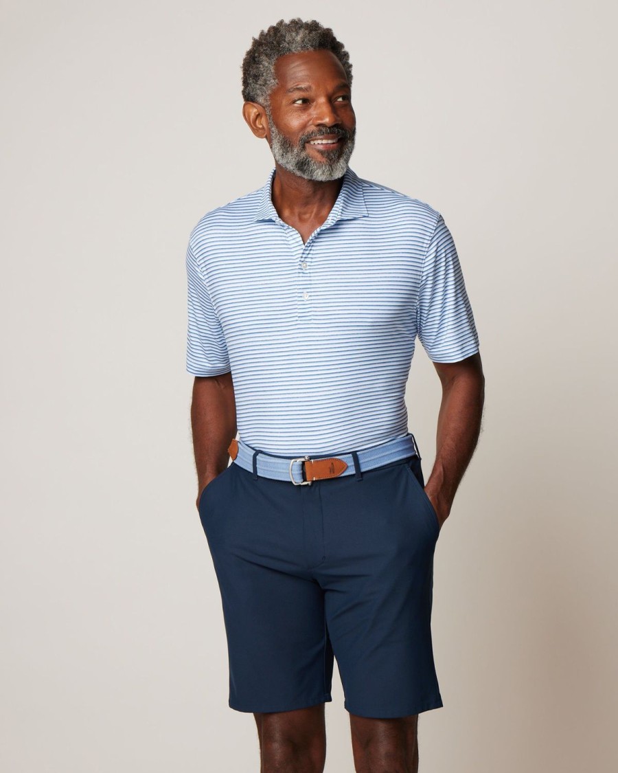 Men johnnie-O Polos | Warwick Striped Featherweight Performance Polo Lake