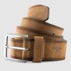 Men johnnie-O Belts | Vintage Suede Leather Belt Taupe