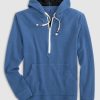 Men johnnie-O Sweatshirts & Hoodies | Georgie Drawstring 1/4 Zip Hoodie Laguna Blue