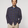 Men johnnie-O Jackets | Demarco Stretch Flannel Lodge Shirt Midnight