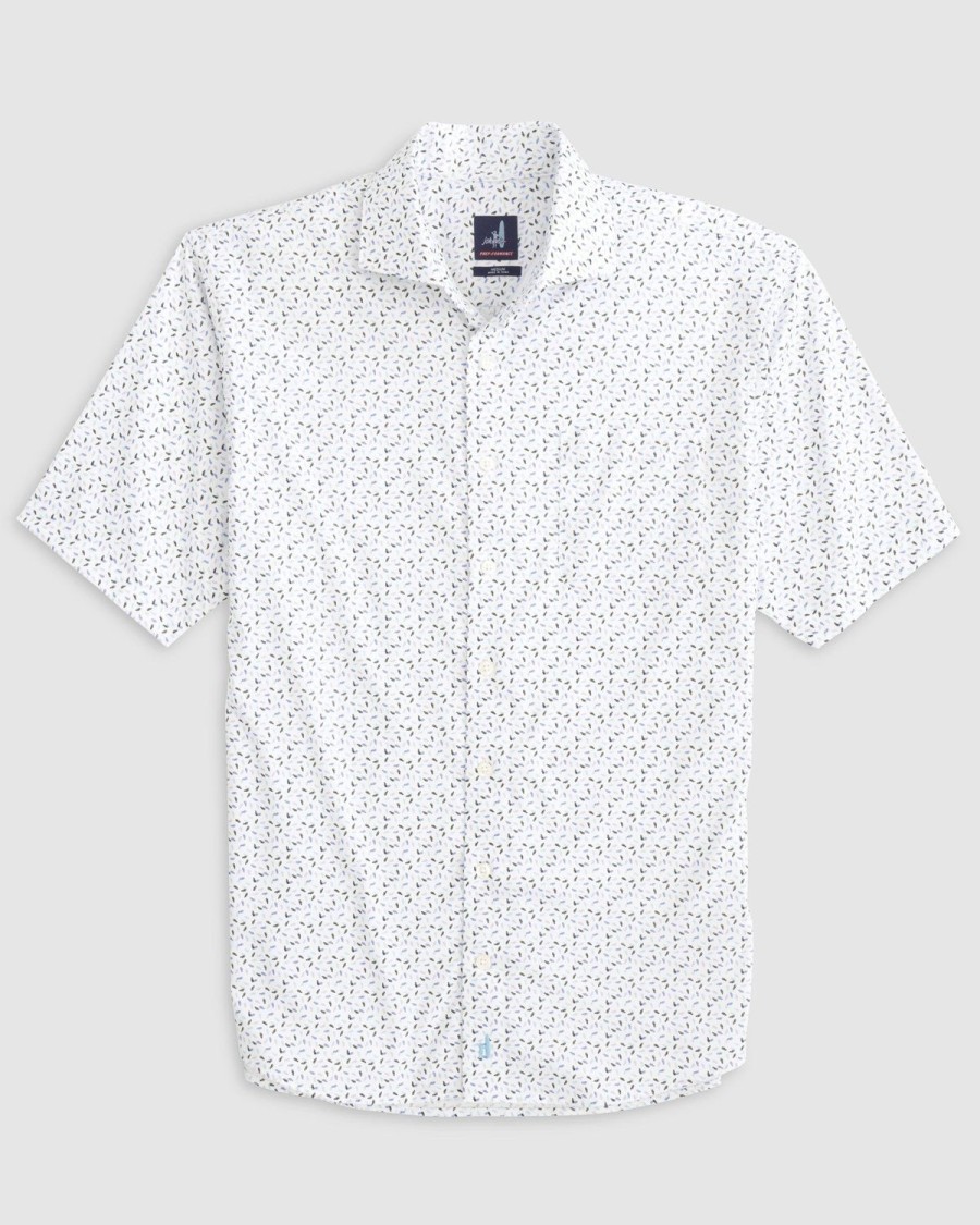 Men johnnie-O Button Up Shirts | Big & Tall Oleson Performance Short Sleeve Button Up Shirt White