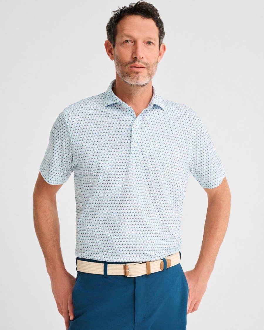 Men johnnie-O Polos | Bruns Printed Top Shelf Performance Polo Maliblu