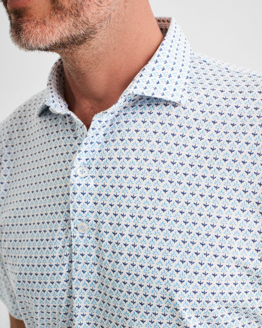 Men johnnie-O Polos | Bruns Printed Top Shelf Performance Polo Maliblu