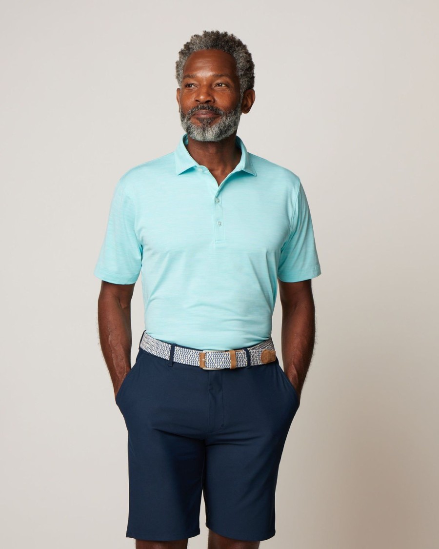 Men johnnie-O Polos | Huron Solid Featherweight Performance Polo Peacock