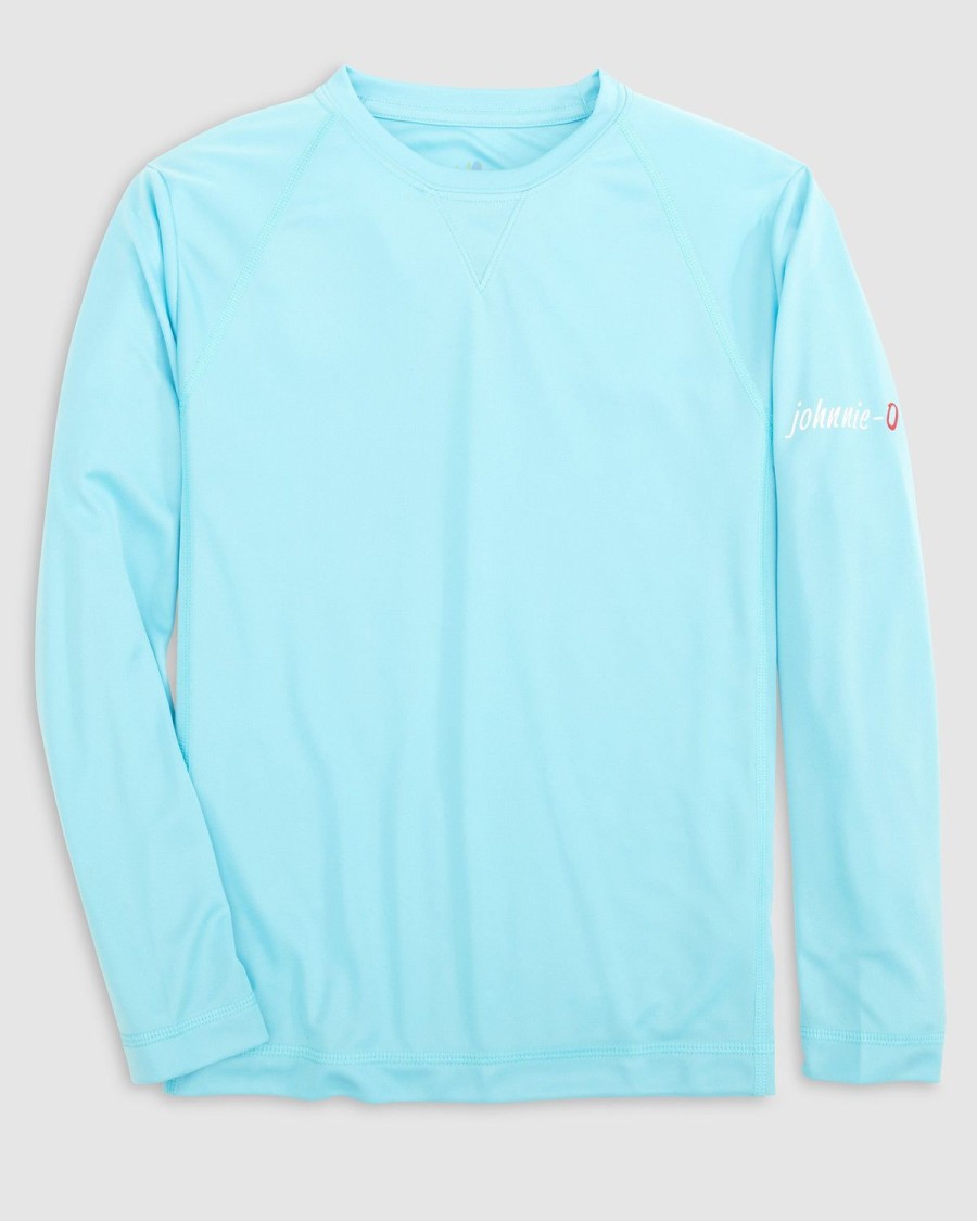 Kids johnnie-O Swim | Gavin Jr. Long Sleeve Sun Shirt Bondi Blue