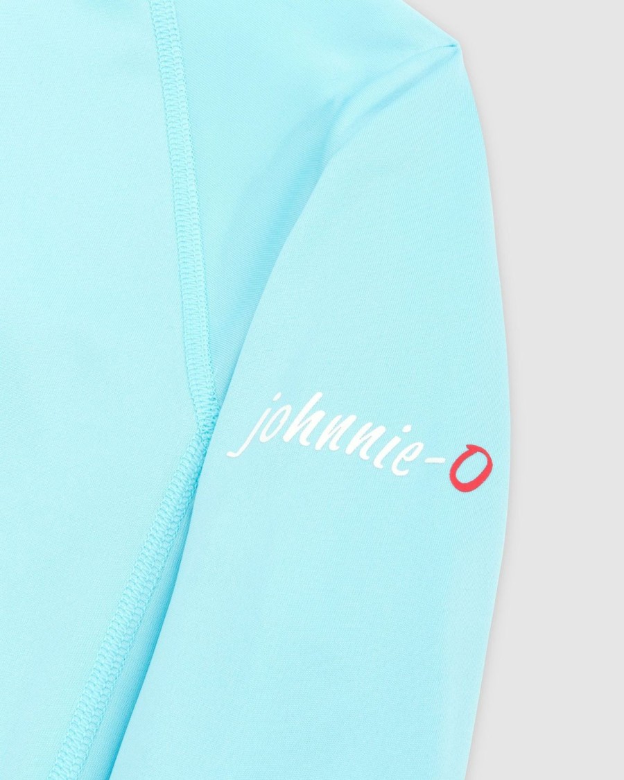 Kids johnnie-O Swim | Gavin Jr. Long Sleeve Sun Shirt Bondi Blue