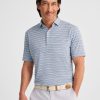 Men johnnie-O Polos | Richie Striped Jersey Performance Polo Lake