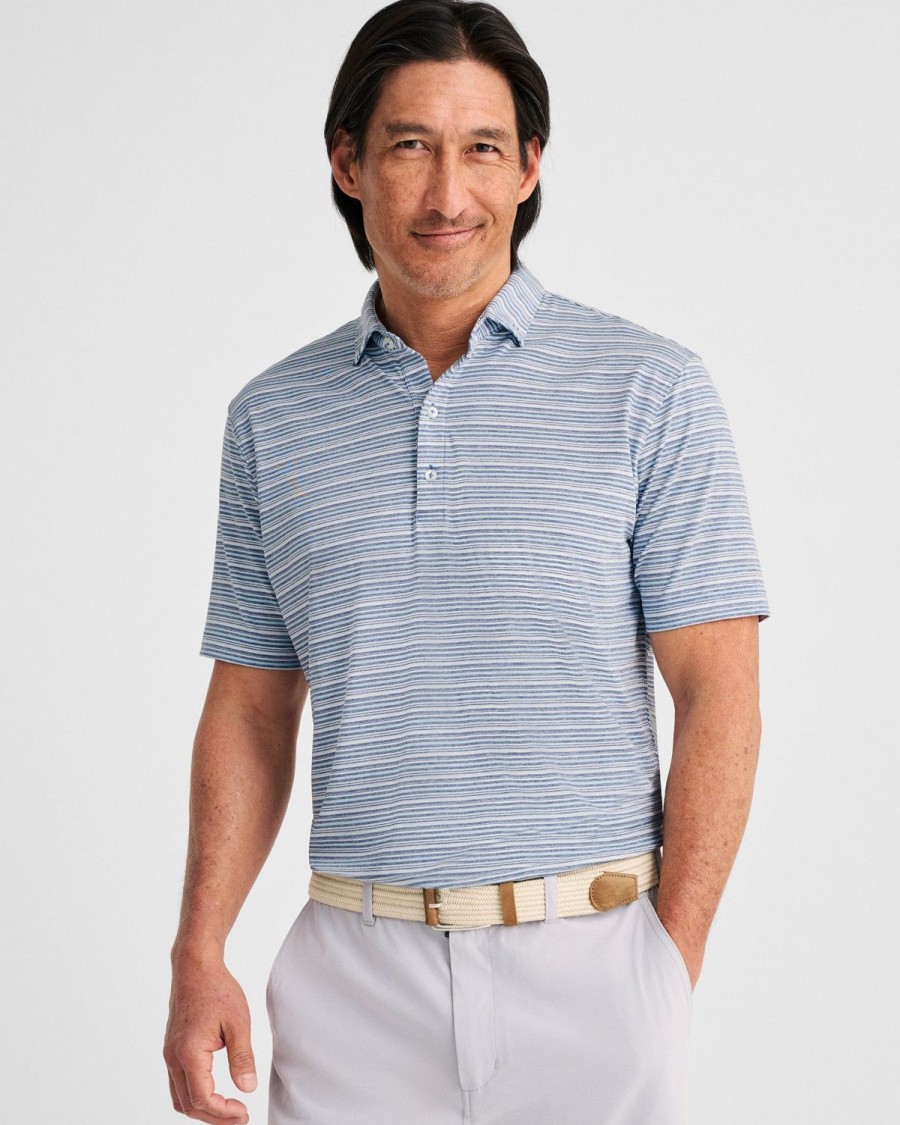 Men johnnie-O Polos | Richie Striped Jersey Performance Polo Lake