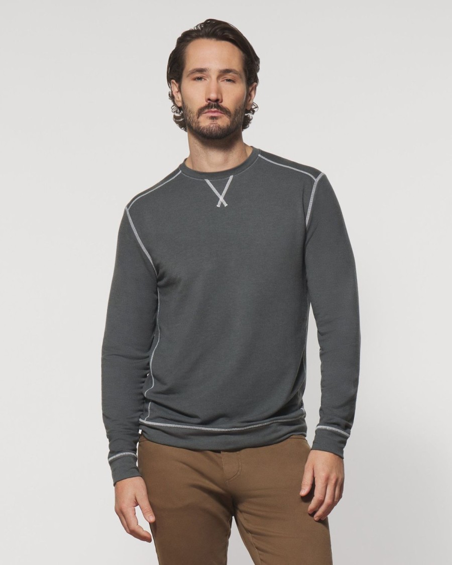 Men johnnie-O Sweatshirts & Hoodies | Archer Crewneck Sweatshirt Charcoal