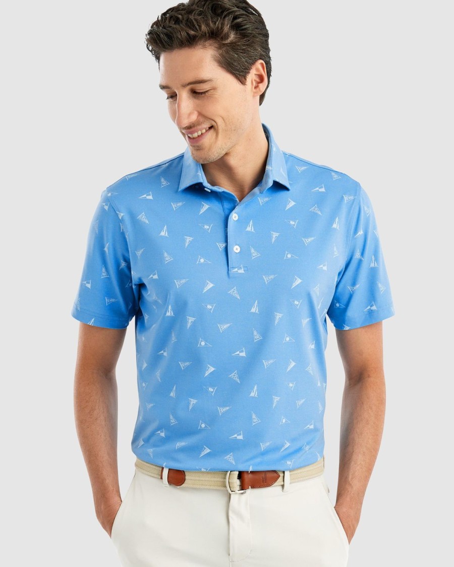 Men johnnie-O Polos | Claro Printed Jersey Performance Polo Maliblu