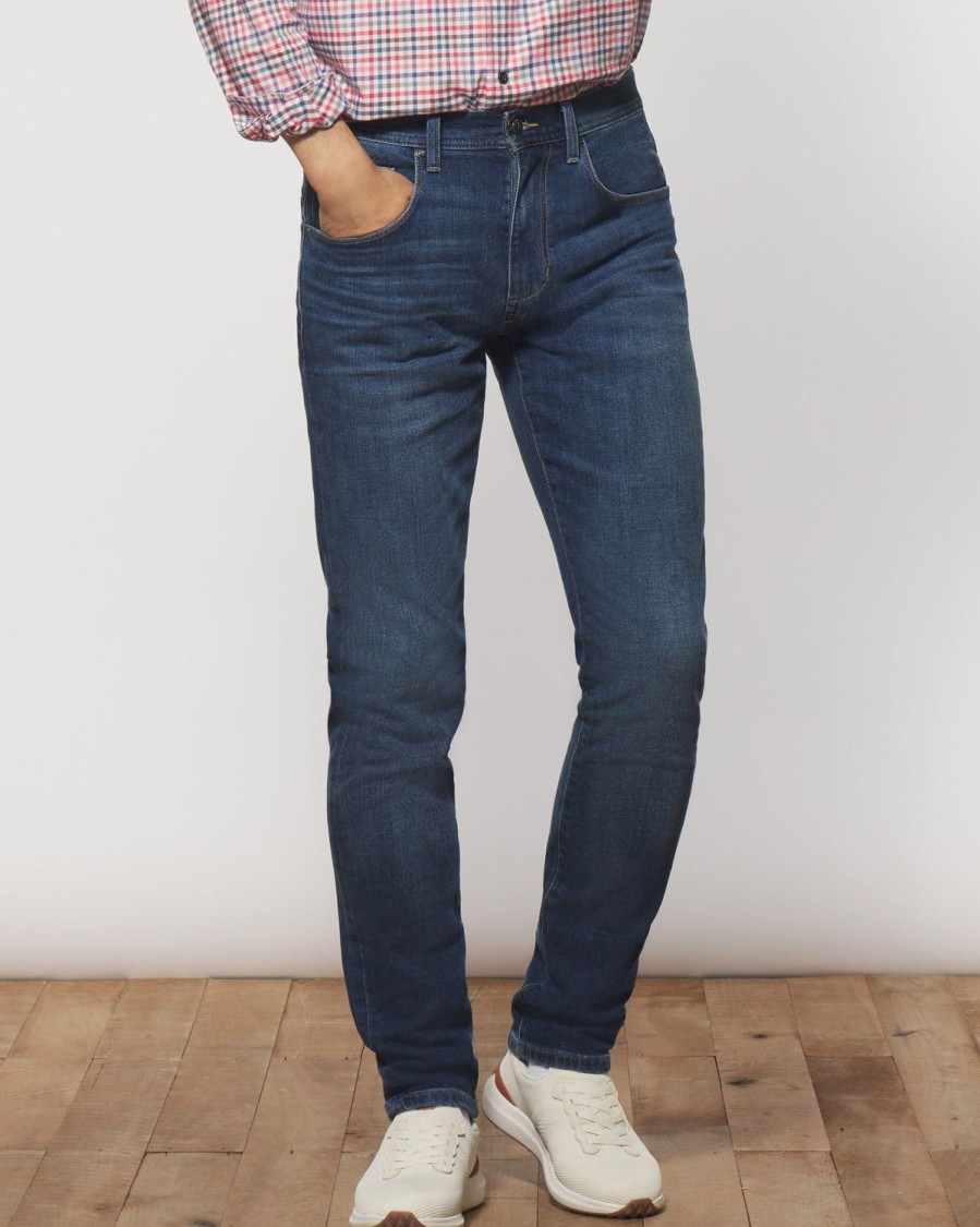 Men johnnie-O Pants | Dos Stretch 5-Pocket Denim Jean Noon