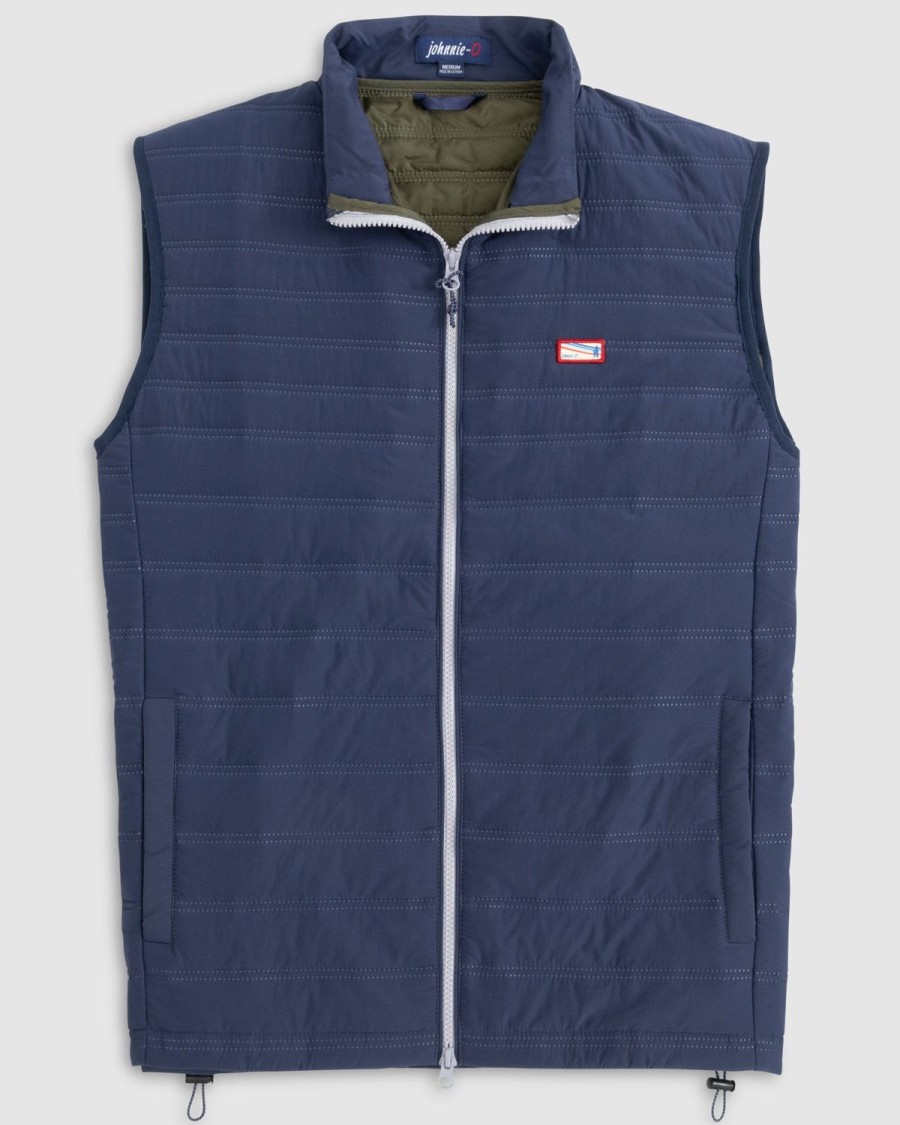 Men johnnie-O Vests | Hatteras Quilted Puffer Vest Admiral