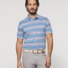 Men johnnie-O Polos | Phineas Striped Jersey Performance Polo Pipeline