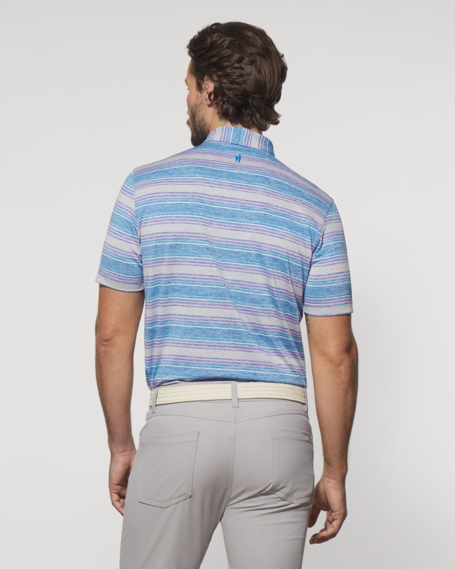 Men johnnie-O Polos | Phineas Striped Jersey Performance Polo Pipeline