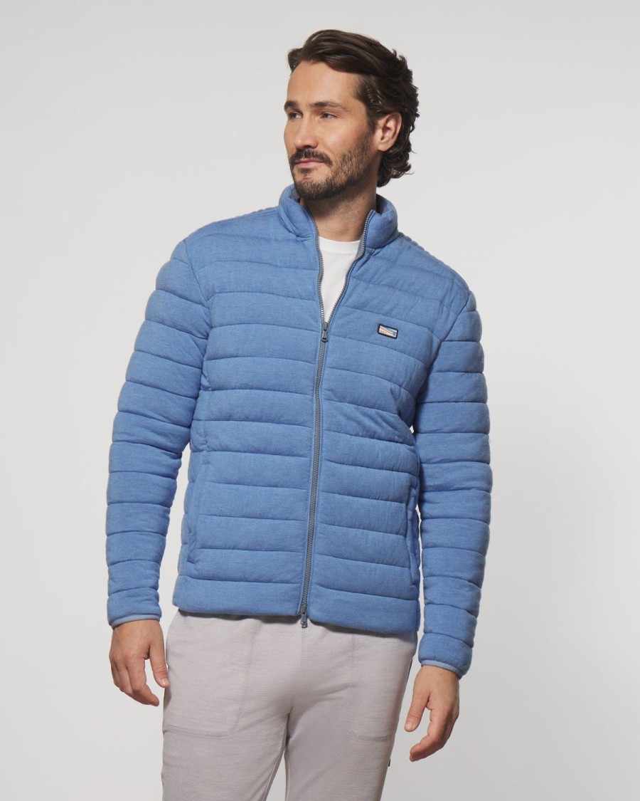 Men johnnie-O Jackets | Woodrow Quilted Puffer Jacket Laguna Blue