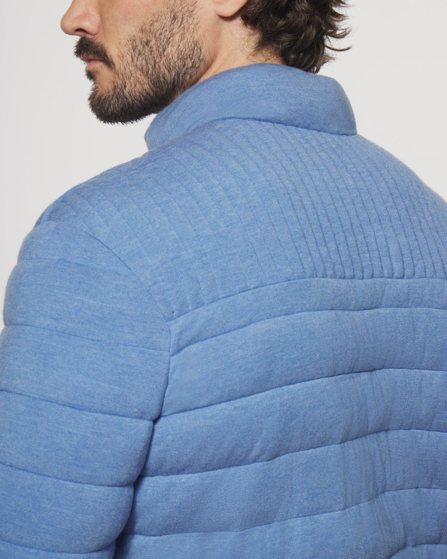 Men johnnie-O Jackets | Woodrow Quilted Puffer Jacket Laguna Blue