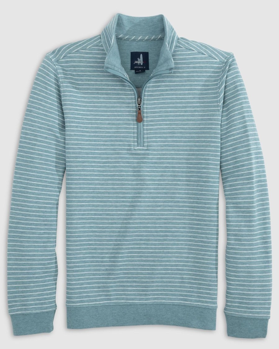 Kids johnnie-O Pullovers & Outerwear | Skiles Jr. Striped 1/4 Zip Pullover Baltic