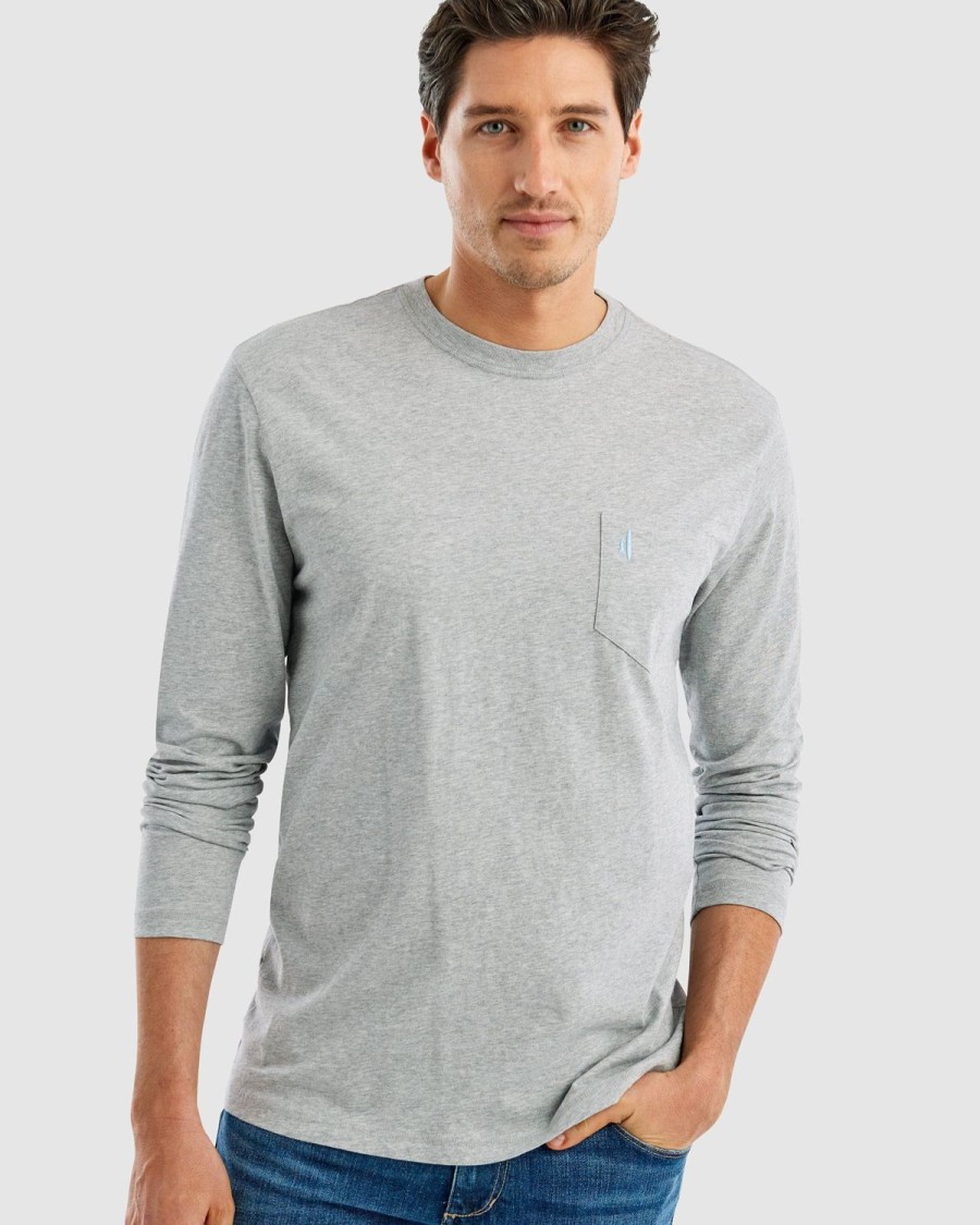 Men johnnie-O T-Shirts | Heathered Brennan Long Sleeve T-Shirt Heather Gray